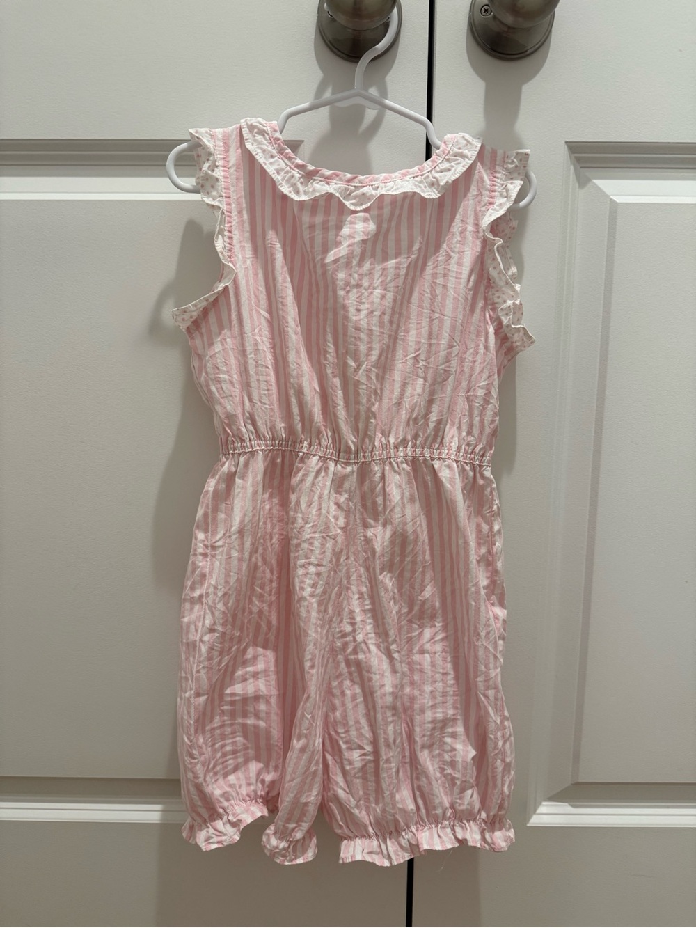 Hannah Kate Pink & White Striped Ruffled Romper - 7